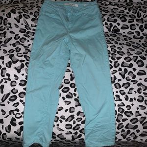 Teal ankle length pants